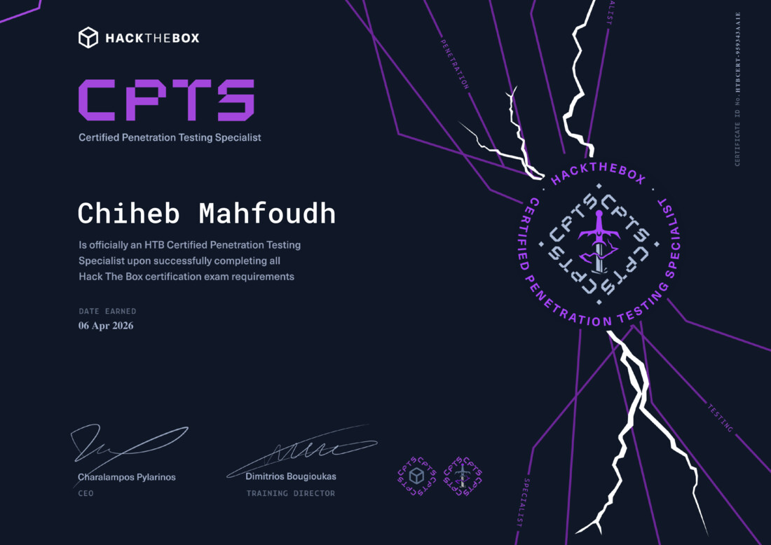 CPTS — HTB Certified Penetration Testing Specialist badge
